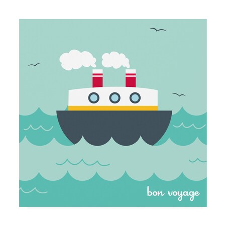 Trademark Fine Art Holli Conger 'Bon Voyage Cruise Ship' Canvas Art, 18x18 ALI47490-C1818GG